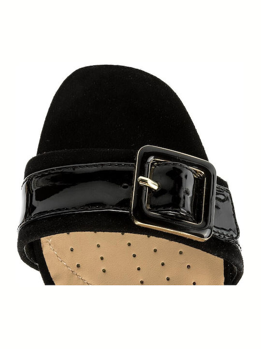 Orabella Shine Suede Sandals Anatomic Black