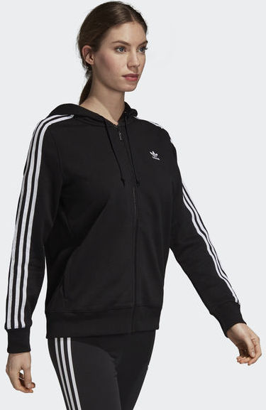 adidas 3 stripe zip hoodie women's