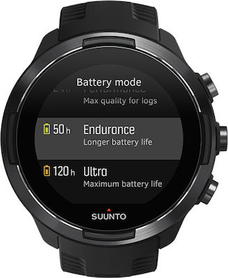 Suunto 9 Baro Stainless Steel 50mm Waterproof Smartwatch with Heart Rate Monitor (Black)