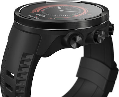 Suunto 9 Baro Stainless Steel 50mm Waterproof Smartwatch with Heart Rate Monitor (Black)