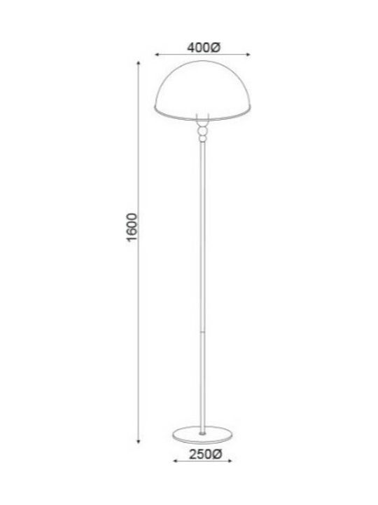 Aca Manhattan Vintage Φωτιστικό Δαπέδου Υ160xΜ40εκ. με Ντουί για Λαμπτήρα E27 Χρυσό