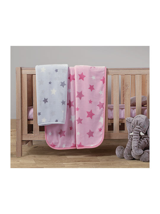 Nef-Nef Homeware Decke Wickeltücher für Kinderzimmer Galaxy Samt Rosa 75x100cm 019843