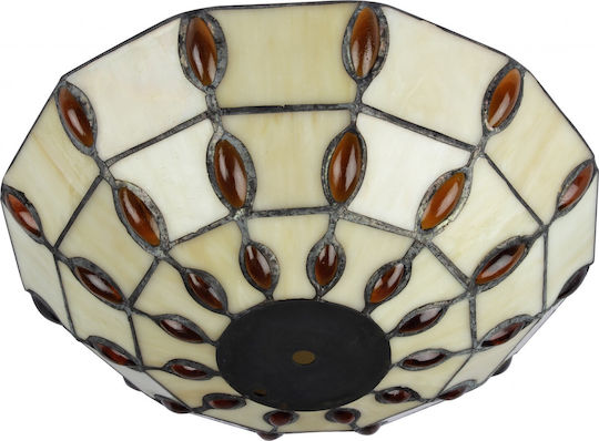 Westinghouse Comet Tiffany Ceiling Fan 132cm with Light Fixture Brown / Silver