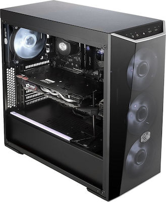 CoolerMaster MasterBox Lite 5 Midi Tower Компютърна кутия със страничен прозорец Черен