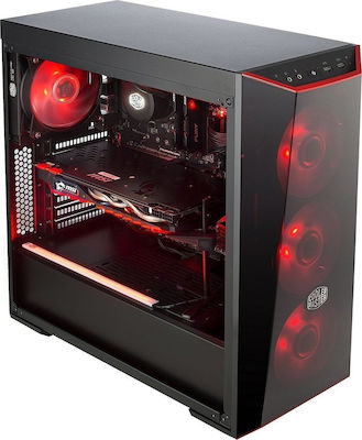 CoolerMaster MasterBox Lite 5 Midi Tower Компютърна кутия със страничен прозорец Черен