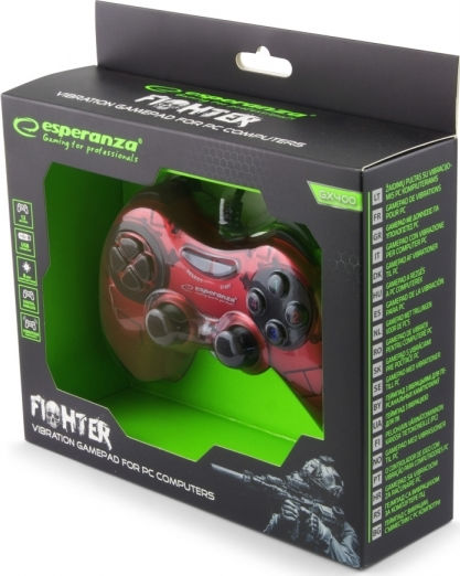 Esperanza Fighter Verkabelt Gamepad für PC Red