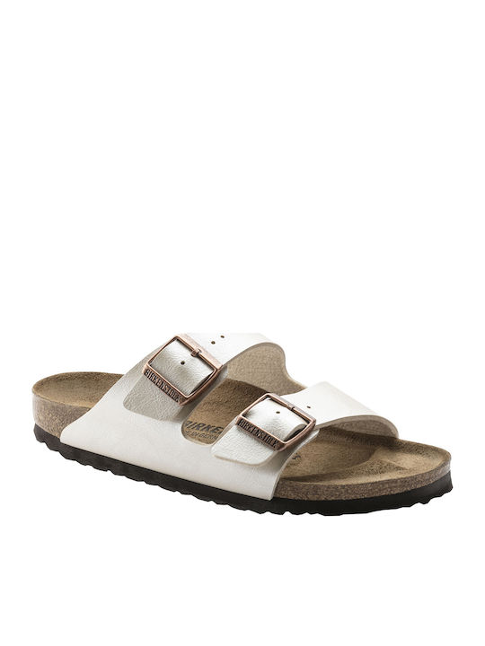 Arizona Birko-Flor Γυναικεία Ανατομικά Σανδάλια Pearl White Regular Fit