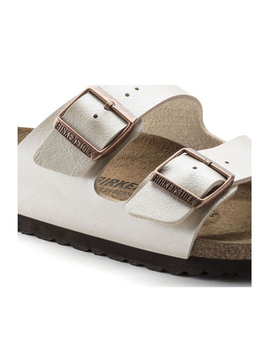 Arizona Birko-Flor Γυναικεία Ανατομικά Σανδάλια Pearl White Regular Fit