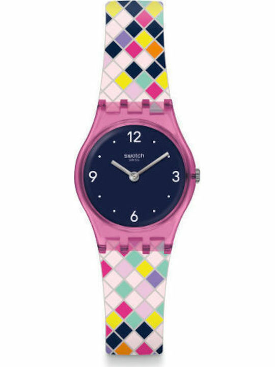 Swatch Squarolor Women's Watch with Purple Rubber Strap