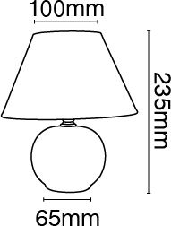 VK Lighting Κεραμικό Πορτατίφ για Ντουί E14 με Μαύρο Καπέλο και Βάση