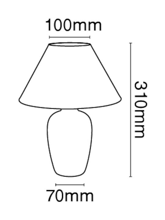 VK Lighting Κεραμικό Πορτατίφ για Ντουί E14 με Λευκό Καπέλο και Πολύχρωμη Βάση