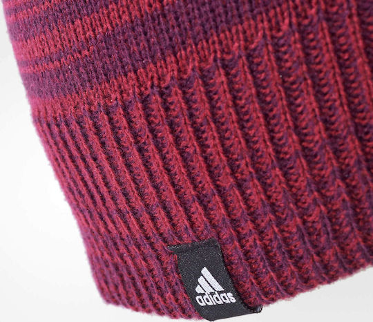 Beanie Feminin Reversibil Căciulă cu Tricotaj Rib în culoarea Burgundy