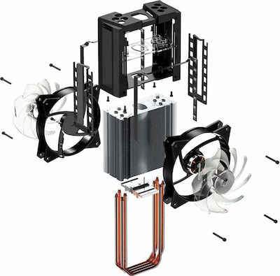 CoolerMaster MasterAir MA410M RGB Ψύκτρα Επεξεργαστή Διπλού Ανεμιστήρα για Socket AM4/115x/AM3/AM3+