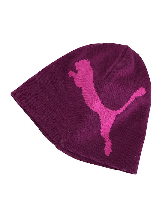Big Cat Beanie Γυναικείος Σκούφος Πλεκτός σε Μωβ χρώμα