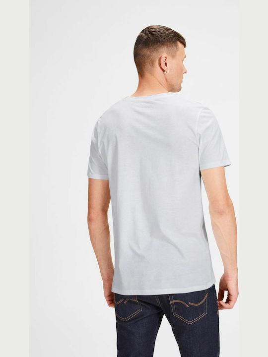 Jack & Jones Ανδρικό T-shirt Λευκό Μονόχρωμο