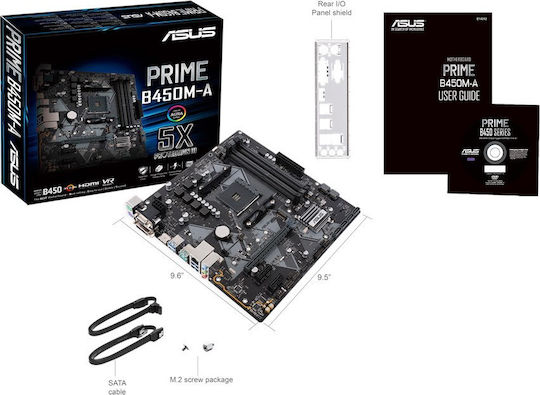 Asus Prime B450M-A Motherboard Micro ATX με AMD AM4 Socket