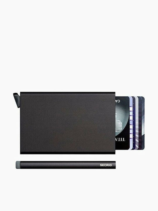 Cardprotector Ανδρικό Πορτοφόλι Καρτών με RFID και Μηχανισμό Slide Μαύρο