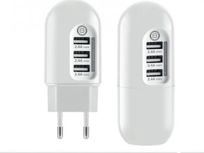 SAS Charger Without Cable with 3 USB-A Ports Whites (Go)