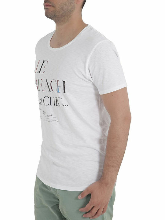 Scotch & Soda Printed Men's Short Sleeve T-shirt White