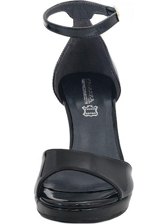 Sandals from Patent Leather Black