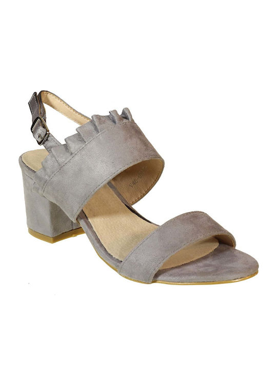 Envie Shoes Suede Women's Sandals Gray