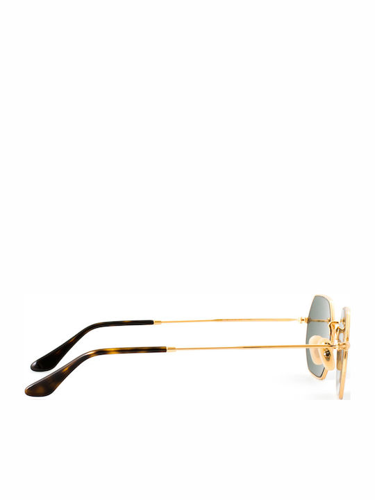 Ray Ban Octagonal Unisex Sonnenbrille mit Gold Metall Gestell und Grün Linse RB3556N 001