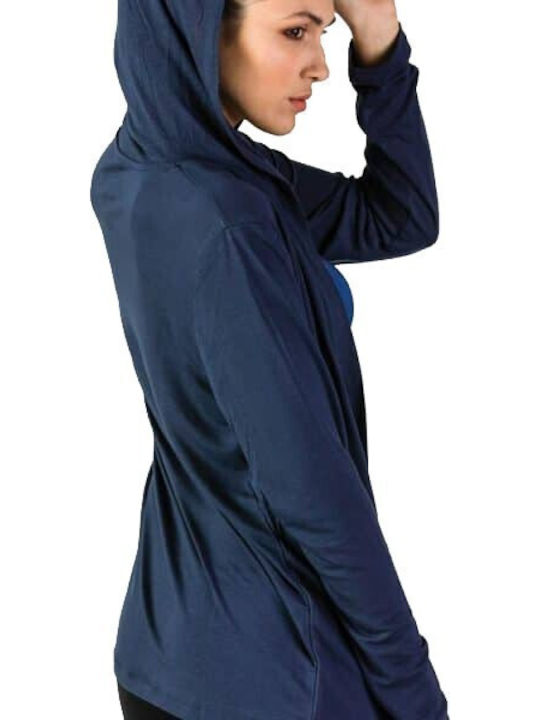 Damen Sweatshirt mit Kapuze Blau