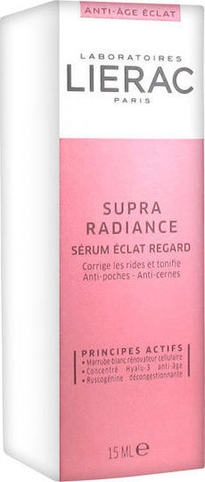 Lierac Supra Radiance Хидратиращ и Противостареещ Серум за Очи за Тъмни Кръгове и Торбички 15ml