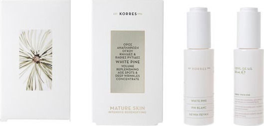 Korres White Pine Feuchtigkeitsspendend & Anti-Aging Serum Gesicht mit Peptide & Hyaluronsäure für Entgiftung & Strahlkraft 30ml