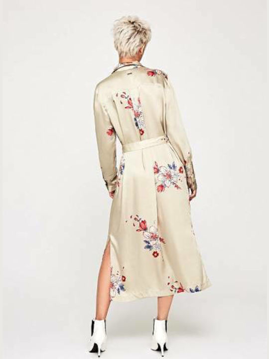 Pepe Jeans Auro Midi All Day Φόρεμα με Κουμπιά Floral