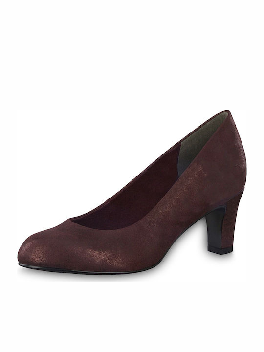 Pumps mit Chunky mittelhohem Absatz Burgundisch