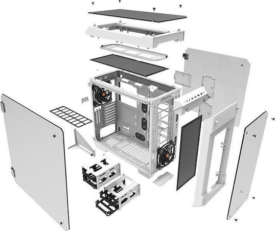 Thermaltake View 71 Tempered Glass Gaming Midi Tower Κουτί Υπολογιστή με Πλαϊνό Παράθυρο Λευκό