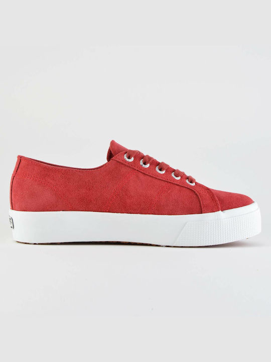 2730 Suede Γυναικεία Flatforms Sneakers Κόκκινα
