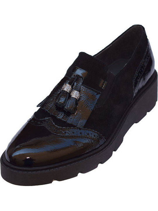Women's Leather Oxford Shoes Black
