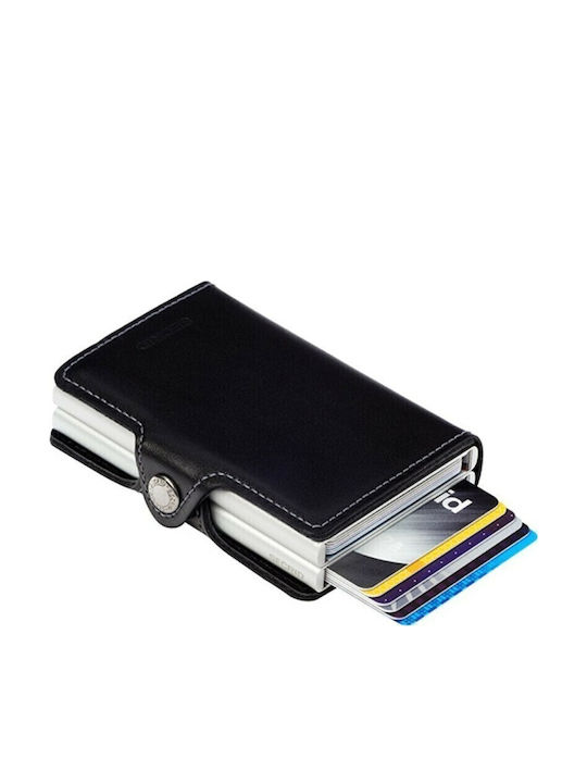 Twinwallet Men's Wallet Cards with RFID and Slide Mechanism Black