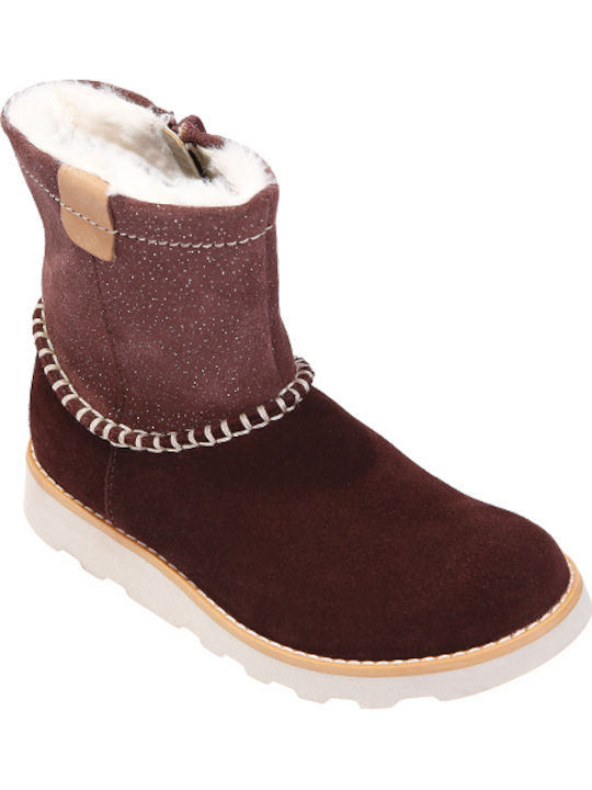 Crown Piper T Suede Παιδικά Μποτάκια με Φερμουάρ Μπορντό