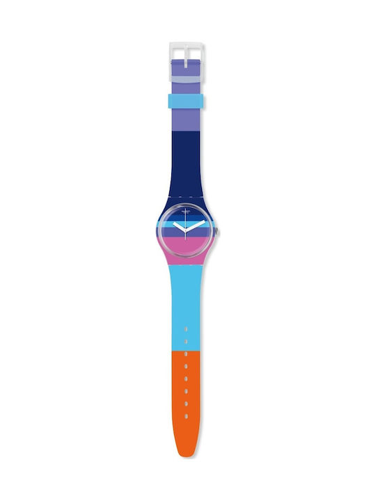 Swatch Azul' Heure Ρολόι Μπαταρίας με Καουτσούκ Λουράκι Swatch Azul' Heure Ρολόι Μπαταρίας με Καουτσούκ Λουράκι