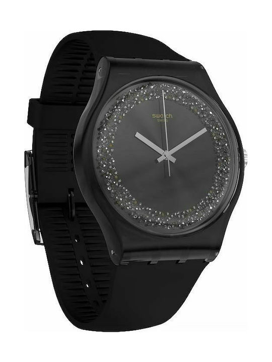 Swatch Darksparkles Watch with Battery Mechanism