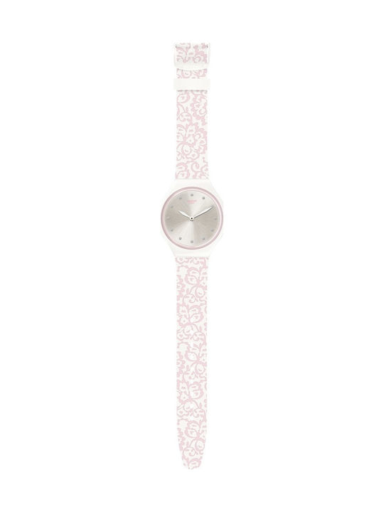 Swatch Skindentelle Uhr mit Weiß Kautschukarmband