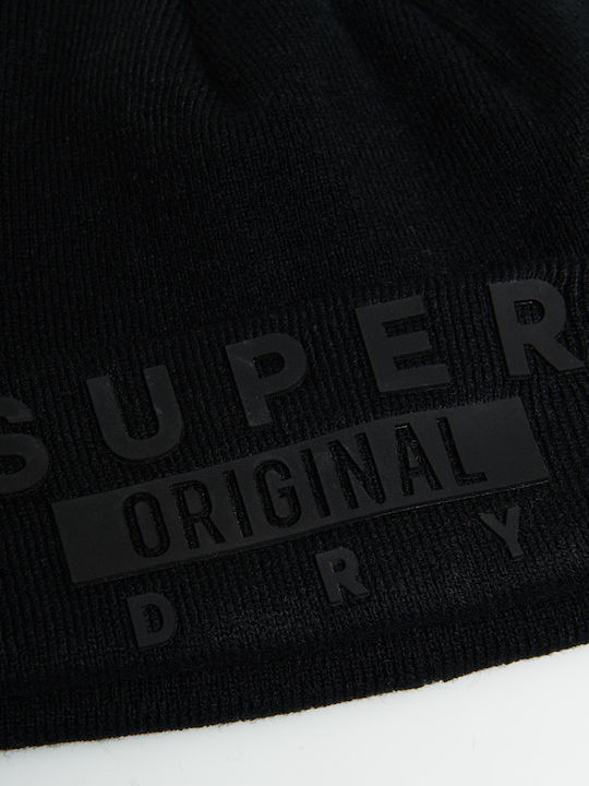 Superdry Super Logo Beanie Männer Beanie in Schwarz Farbe