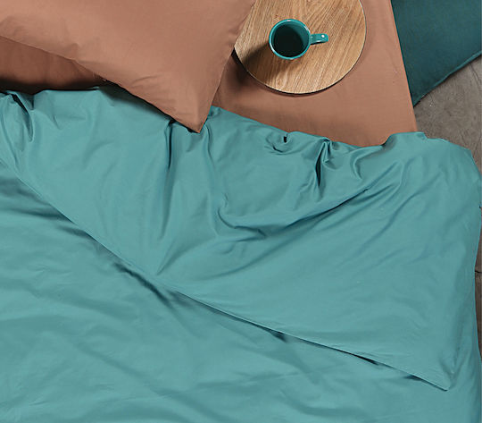 Nef-Nef Homeware Duvet Cover Cotton Queen 230x240 Basic Dusty Petrol