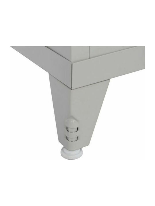 Dulap Metalic Dublu-Foi Galvanizat cu Posibilitate de Închidere cu 4 Rafturi 90x45x191cm
