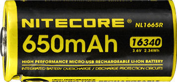 NiteCore NL1665R Презареждаща батерия 16340 Li-ion 650mAh 3.6V 1бр