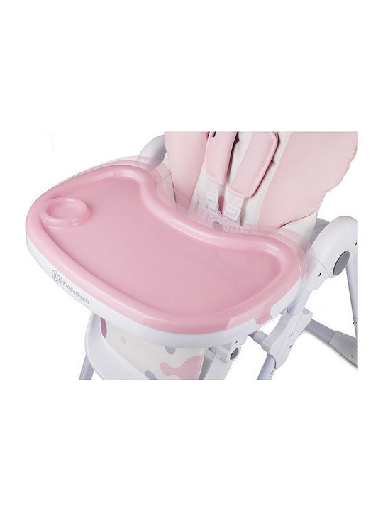 Kinderkraft Yummy Foldable Highchair with Adjustable Height Pink
