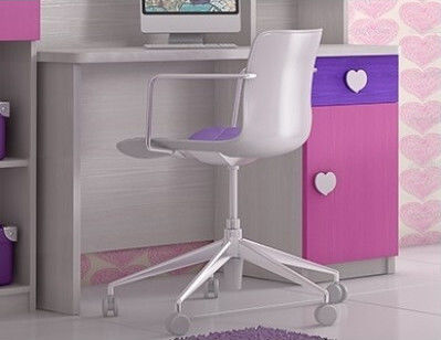Herz 1 Graue Kinder Schreibtisch 120x60x50cm