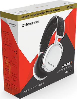 SteelSeries Arctis 7 2019 Edition Wireless Over Ear Gaming Headset with Connection USB White