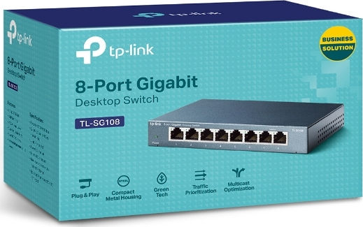 TP-LINK TL-SG108 Unmanaged L2 Switch with 8 Ethernet Ports