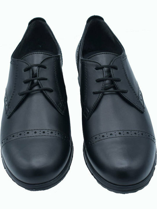 Leder Damen Oxfords in Schwarz Farbe