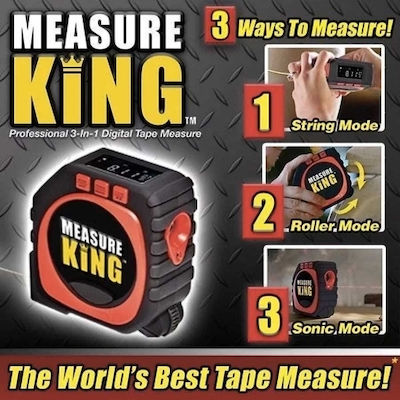 Measure King 3 σε 1 Tape Measure with Auto-Rewind 3m