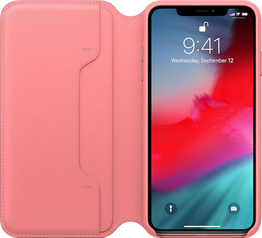Apple Leather Folio Book Δερματίνης Ροζ (iPhone XS Max)